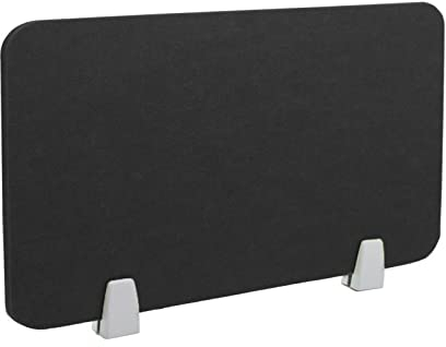 Icegrey Akustik Trenn-Wand für Schreibtisch Filz Freistehender akustischer Schreibtischteiler Reduzieren Sie Lärm und visuelle Ablenkungen mit 2 Clips, Black, 60x40cm
