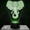 Nachttischlampe - Touch-Nachtlicht Elefant Tier geometrisches Mandala 3D-LED-Lampe Illusion, Geschenkidee Weihnachten Geburtstag Junge und Mädchen Nachttischlampe Kinder- oder Erwachsenenzimmer