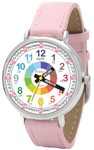 Kiddus Montre Enfant Fille, à partir de 5 Ans, 3ATM et 5ATM, Montre Éducative Analogique pour Enfants, Cadeau Junior Apprentissage