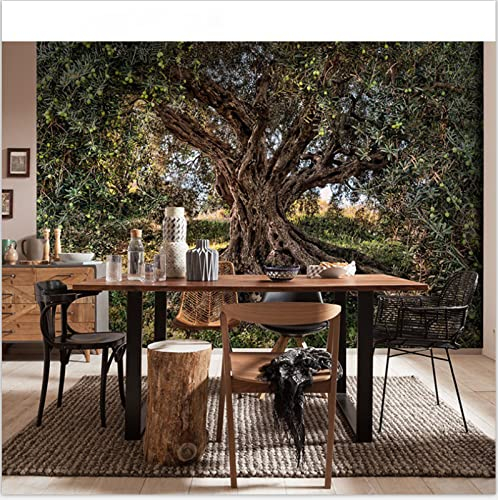 Nordic Minimalist Modern Sofa Hintergrund Tapete HD Olivenbaum Restaurant Tapete Wandbild Wandverkleidung im südostas 3d Tapete Wanddekoration fototapete wandbild Schlafzimmer Wohnzimmer-430cm×300cm