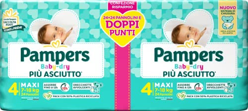 Pampers Baby Dry Maxi Doppelpack, Größe 4 (7-18 kg), 48 Windeln
