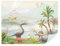 TAPEKO Papier Peint Chambre Enfant 260x180 cm 3D Effet Dinosaures Dessins Animés Palmiers Montagnes pour Garçon Fille Papier Peint intissé plus u60040