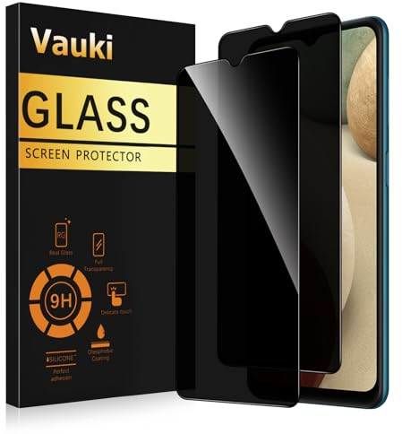 Vauki Sichtschutz Schutzfolie für Samsung Galaxy A12/M12/A12 Nacho Schutzglas 2 Stück,9H Härte Privacy Displayschutzfolie,Privatsphäre Anti-Spy Bläschenfrei Kratzfest Blickschutzfolie,6.5