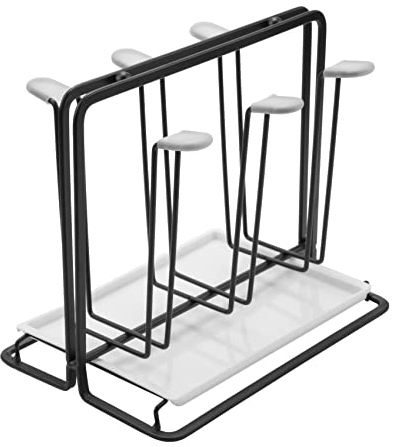 Fhjsyeirly 6 Bottle Dish Drainer Metal Bottle Holder, Drip Rack for Vessels with Drip Tray, for,