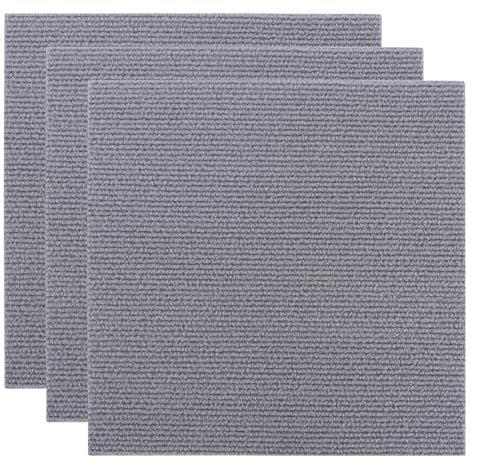 ZOFUN 20 Pcs Carpet Tiles 5.5mm, 30 x 30 cm Self Adhesive Carpet Tiles Non-Slip, 600 GSM Floor Carpet Tiles Easy Peel & Stick, Light Grey Carpet Squares Floor Covering for Bedroom Living Room Office