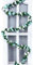 Whakano 1 Stück Rosengirlande Blumengirlande Künstlich Kunstblumen,Rosen Girlanden Vintage,Efeu Künstlich Blumen Girlande Hängend Rebe,für Party Garten Zuhause Wand Hochzeit Bogen Dekor,Blau Weiss
