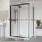 Aquariss 1200x700mm Sliding Shower Enclosure 6mm Easy Clean Glass Bathroom Cubicle Screen Door with Side Panel Black