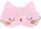 WLLHYF Niedliche Augenmaske zum Schlafen weiche Plüsch-Cartoon-Katzen-Augenbinde bequeme Tier-Augenabdeckung lustiger Augenschutz zum Schlafen für Damen Herren Kinder Reisen Nickerchen Schlafen (Rosa)