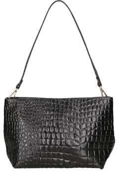 Gave Lux Umhängetasche für Damen. Handwerkliches Produkt. Außenmaterial: Echtes Leder. HERGESTELLT IN ITALIEN. GLX220649823FBG-019_BLACK. 33x19x10 cm