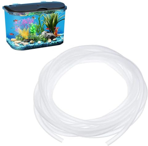 BKEYE Aquarium 4x6mm Soft Air Pump Hose,Soft Standard Oxygen Airline Tubing,No Kinks Air Tube Oxygen Tubing for Fish Tanks,Soft Aquarium Tubing Air Hose,Air Pump Accessories(Clear,8M)