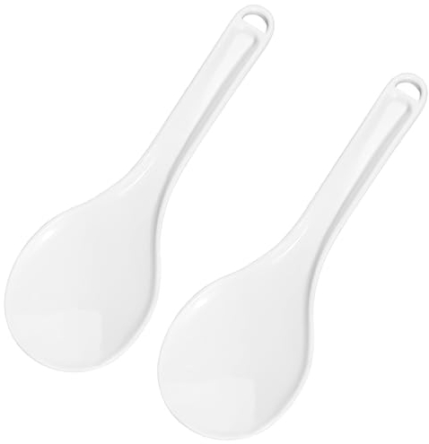 Lot de 2 cuillères à riz blanches antiadhésives 20 cm