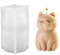FENGQQKJ Molde de silicona para velas con forma de gato en 3D, soporte para velas, bonito gato, yeso, moldes para hormigón, animales, portavelas, decoración para manualidades, decoración de mesa