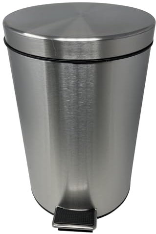 Sucasa Stainless Steel Pedal Bin 12 Litre Waste Dustbin Trash Pedal Bin Waste Recycle Dustbins Kitchen, Office, Bathroom Rubbish Trash Refused Bins Silver