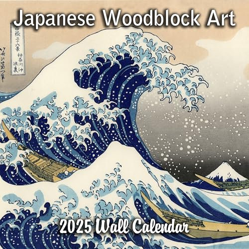 2025 Japanese Woodblock Prints Ukiyo-e Style Monthly Wall Calendar | 12 x 24 | Thick Sturdy Paper | Famous Japanese Paintings Art Calendar 2024-2025