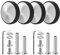 Volein 4 Stück Koffer Ersatzrollen 57mm Gepäck Ersatzräder Verschleißfeste Kofferrollen Gummi Ersatzräder für Koffer(Silber VF22B)