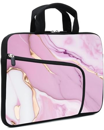 XMBFZ Laptop Sleeve - 11.6-12.2 inches Chromebook, Ultrabook & Tablet Case with Neoprene Handle, Two Pockets (Pink)