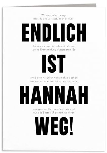 Karte Abschied Kollege personalisierte Abschiedskarte Kollegin Abschiedsgeschenk Kollegen Jobwechsel Grußkarte Klappkarte mit Umschlag 10,5 x 14,8 cm