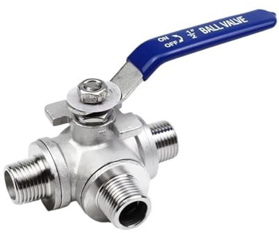 EVBELGBPZ Außengewinde DREI 3-Wege-Kugelhahn DN15 DN20 Edelstahl 304 Ventilgriff Ventile 1/2 3/4(DN20)