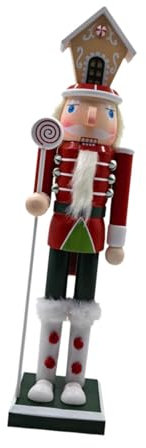 Colcolo Schiaccianoci di Natale, Soldato Schiaccianoci Bambola Ornamento da Tavolo da Collezione Figurina Schiaccianoci per bomboniere, Cappotto Rosso
