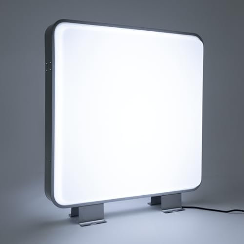 VonVVer Caja de luz LED 60 x 60 cm – Cartel publicitario para restaurantes, comidas, tiendas, letrero publicitario iluminado de doble cara impermeable