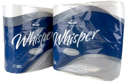 IDEAL 365 Whisper Silver Embossed Luxury Soft Toilet Roll 2 Ply (40 Rolls) - 4 Rolls Per Pack x 10