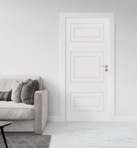 3D Adesivo per Porta Bianco Adesivi Porte Interne, Adesivo per Porte Bianco Murale Carta da Parati, Autoadesivo Camera da Letto Soggiorno Parete Arredo Casa Poster Parati 90 x 210 cm q.5468