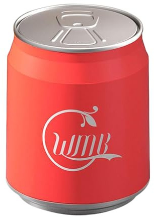 TAIZhiChen Poubelle En Forme de Canette de Cola avec Couvercle à Pression, Design Simple, Petite Poubelle de Cuisine, Corbeille à Déchets pour Toilettes, Buander, Rouge avec Roue