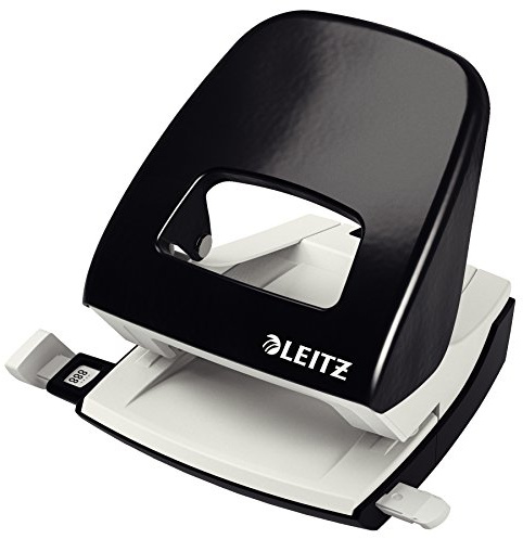 Leitz NeXXt 5008-00-95 - Perforadora (2 agujeros, acero), color negro, 30 hojas (Paquete de 6)