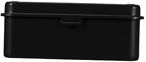 Kleiner Werkzeugkasten aus Eisen, Schwarz, Kompakt und Robust | Vintage Design, für Werkstatt und Auto Notfälle, Platzsparende Form, Schützt vor Alltäglichen Stößen