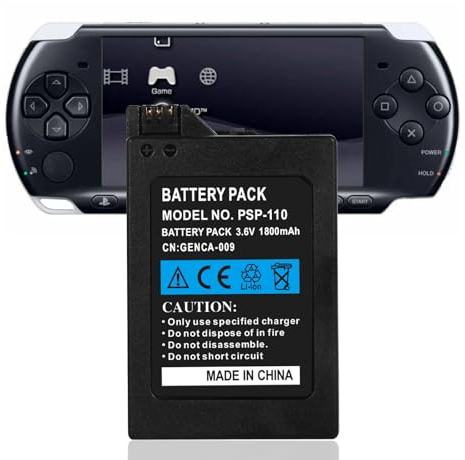 Akku für PSP 1000 Serie (1001, 1002, 1003, 1004, 1005, 1006, 1007) PSP Fat, PSP-110 Lithium-Ionen Akku 3,6V 1800mAh