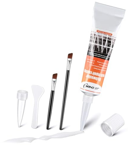URYVAIW Kit de Réparation Panier Lave-Vaisselle, 50ml Blanc, Anti-Rouille & Étanche, Réparer Rouille Panier Lave-Vaisselle, avec Pinceaux & Outils