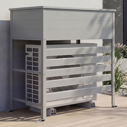 Mendler Verkleidung für Klimaanlage/Wärmetauscher HWC-P94 - grau | Abdeckung, Aufbewahrungsbox, 110x96x43cm, Aluminium