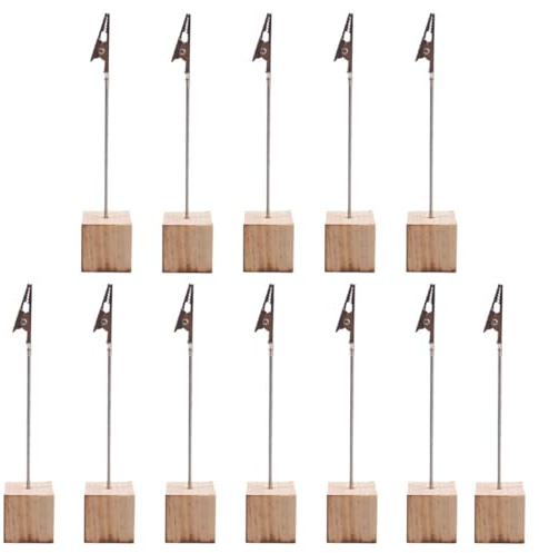 OSOLADY Porte-cartes de Visite en Bois 12pcs Porte-mémos Cube Simple et Élégant Support Photo sur Pied Décoration de Bureau et Présent Maison