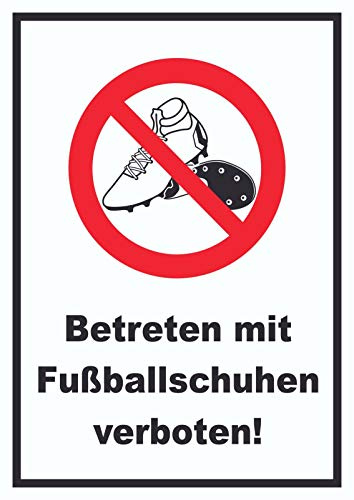 HB-Druck Betreten mit Fussballschuhen verboten! Schild A5 Rückseite selbstklebend