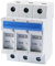 sourcing map DIN Schienen Sicherungshalter 3-polig HG30-32 10mmx38mm 380V 32A Sicherung grau