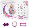 Luka&Lily Baby Meilenstein Decke - Ultrasofte Neugeborenen Monatsdecke für Mädchen - 150 x 100 cm - Rosa Mond Blumen Motto