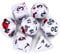 FLASHOWL Red Dot Dice Polyhedral & RPG Dice D&D Dice Set with Irregular Spray Spot Polyhedral Roll Play D20 Dice Table Game Dice Set of 7 (Fuchsia)