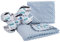Medi Partners Babydecke Krabbeldecke Set 3in1 100% Baumwolle Minky Kinderdecke 55x75 + 35x30cm flaches Kissen und Anti-Schock-Kissen Schmetterling (Cars mit hellblau Minky)