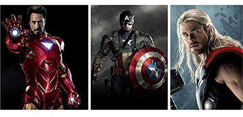 DIY 5D Diamond Painting Kit, Superheld Iron Man Captain America Raytheon 3 teiliges Multi Full Diamond Stickerei Strass Kreuzstich Kunst Handwerk Zubehör für Home Wall Decor 445x103 cm