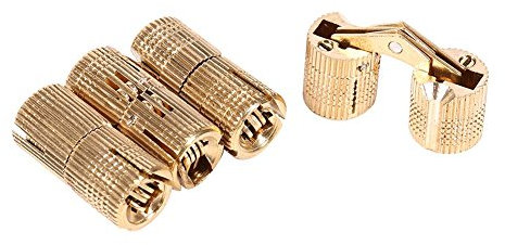 4 Stück Messing versteckt versteckt Scharnier unsichtbar Fass Scharnier für Schranktüren Diy Schmuckschatulle Hand Handwerk(12mm)