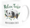 SpecialMe® Kaffebecher Relax-Tasse Panda Spruch Nur keinen Stress | Mama's/Papa's Relaxtasse Weiss Keramik-Tasse