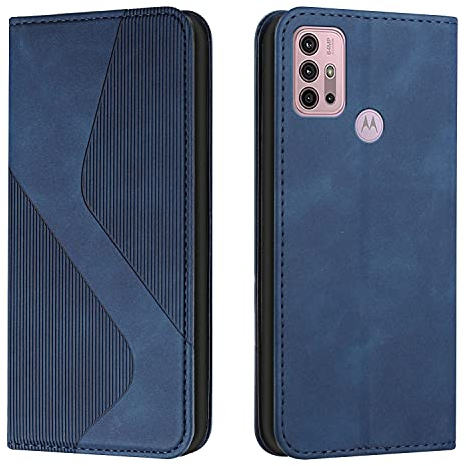 NEXCURIO Handy Hülle für Motorola Moto G30 / G20 / G10 Handyhülle mit Kartenfäch Klapphülle Klappbar Schutzhülle Leder Flip Wallet Case Cover Tasche Handytasche Stoßfeste - Blau