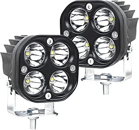 AUXTINGS 2 Stück 7,6 cm 40 W LED-Pods 3 x 3 LED-Würfel, Fahrlichter für Geländewagen, LKW, Pickup, ATV, UTV, Gabelstapler, SUV, Motorrad, 12 V, 24 V, 6000 K