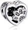 LaMenars Charms Pink Paw Dangle 925 Sterling Silber Hundeknochen Anhänger Bead mit Zirkonia passt Europa Charm Armband Halskette, Geschenke für Frauen Mädchen