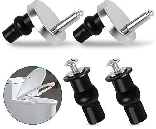 Stainless Steel Toilet Seat Hinges - 2 Pack with Expanding Rubber Screws and 45mm Base