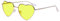 Kelens Herz Sonnenbrille Herren Polarisierte Metallrahmen,Damen Festival Zubehör Sonnenbrille Herz, Uv Schutz Brille Herzform FüR Festival, Party (Gelbe Linse)
