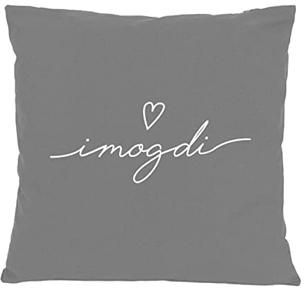 Bavariashop Bayerisches Dekokissen mit Spruch I mog di - grau