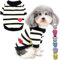 Zunea Dog Shirts for Small Dogs Summer Basic T-Shirt Striped Puppy Clothes Sequins Love Heart Sweatshirt Soft Cotton Short Sleeve Tee Shirt Pet Girl Boy Clothing Pullover Chihuahua Apparel Yellow S