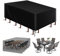 LCGOD Housse Salon de Jardin , 600D Oxford Tissu Housse Table de Jardin Protection pour Tous Les Temps , pour Ensembles de Table et de Canapé avec Corde et Boucle Verrouillage (210 x 123 x 80cm)
