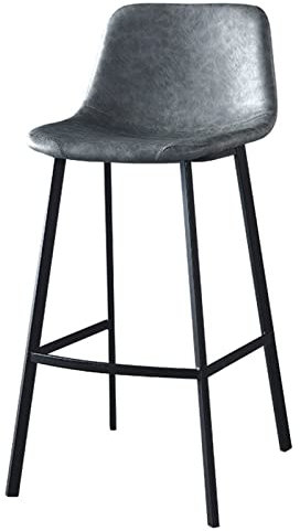 BIHOME PU Leder Counter Heighthocker, industrieller Vintage -Esssitz mit Rückenlehne, Metallbein Barhockerstuhl für Home Office Kitchen Island Stuhl Stuhl,Braun,75CM(29.5)